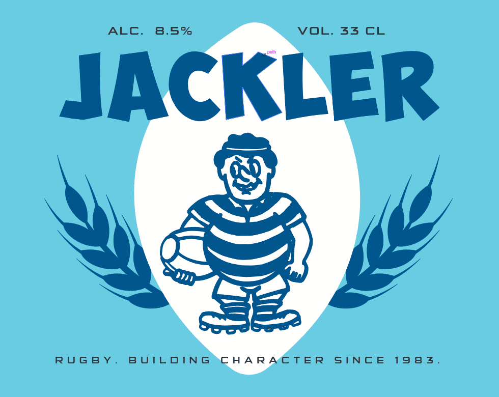 Jackler rugby bier etiket